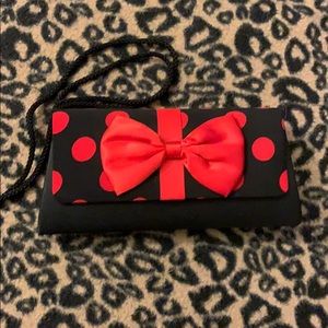 Polka dot clutch